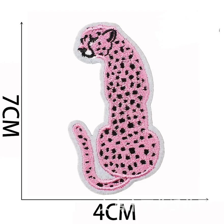 Pink Cheetah Iron On Patches - Retro Y2K Appliques 