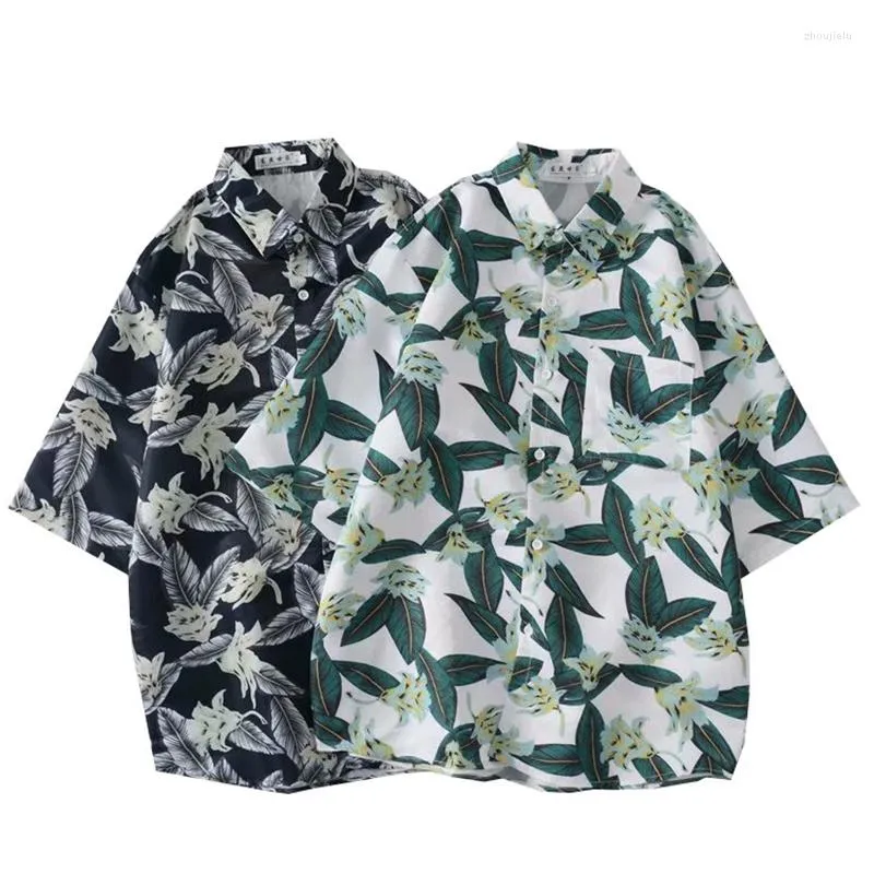 Men's Casual Shirts Fashion Men Short Sleeve Hawaiian Shirt Fast Drying Plus Size Asian M-3XL Summer Floral Beach For