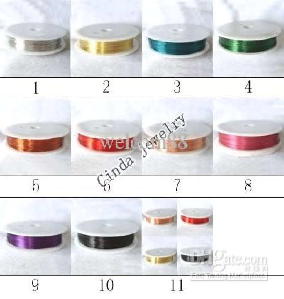 10Rollslot Mix Renk Mücevher Bulguları Bileşenler DIY zanaat moda hediyesi için bakır kordon teli wi028594345