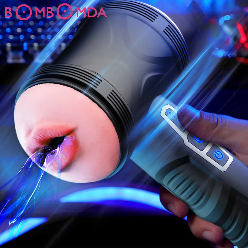뷰티 품목 자동 남성 자위기 컵 립 입을 입력 실제 질 입으로 구강 섹시한 기계 자위 이중 채널 진동기 장난감
