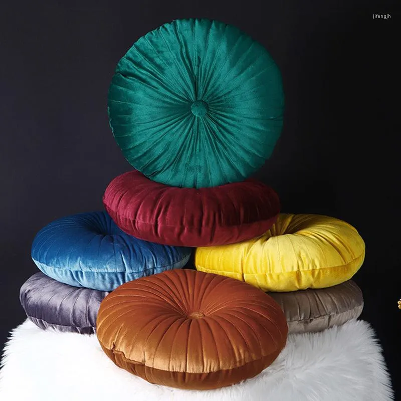 Cuscino rotondo Pouf Tatami Floor S Velvet Sedile Pad tiro divano decorativo casa