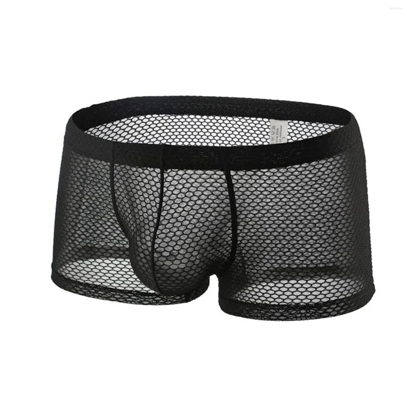 Underpants Men's Panties Breathable Mesh Gay Male Boxer Jockstrap Sissy Sexy Underwear Hollow Temptation Lingerie Erotic Underpanties