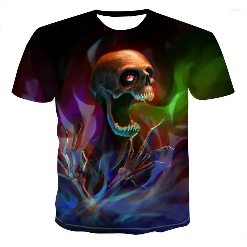 Men's T Shirts Mens T-shirt 2023 3D Printed Skull Street Tshirts Shortsleeves Hip-hop Summer Casual Fashion Oversized O-neck Tops Clothing