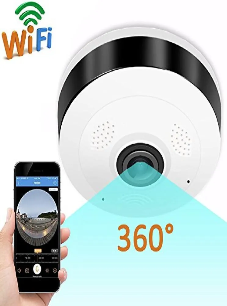 360 Degree Panoramic Fisheye Wireless Indoor Security Camera with Night Vision TwoWay Audio Surveillance security to keep you ho9379959
