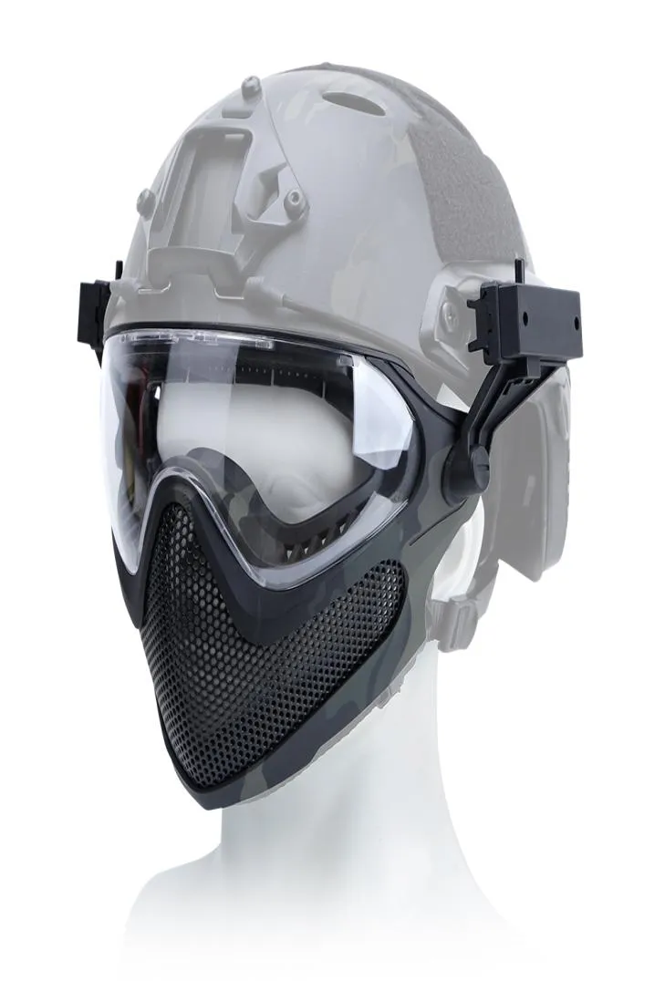 Maschera a maglia d'acciaio Airsoft Maschetta per esterni Sports Face Mask Tactical Full Face Safety Paintball Airsobball Aiuto a caccia traspirante Geach di protezione 6597755