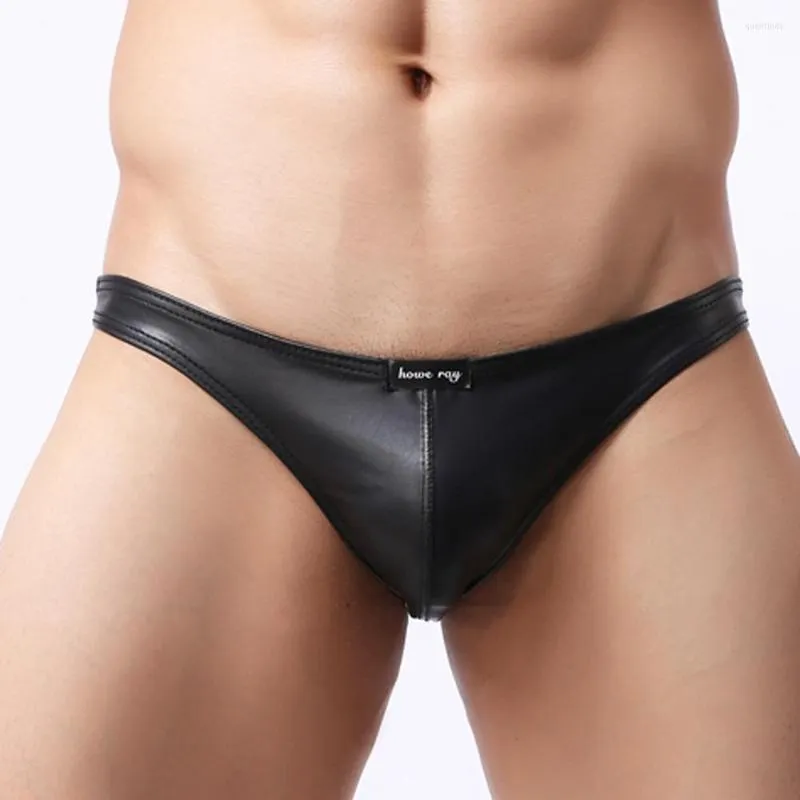 Underbyxor sexiga mäns pu läder g-sträng thongs underkläder t-back intimat sex erotiska underkläder sissy frestelse trosor
