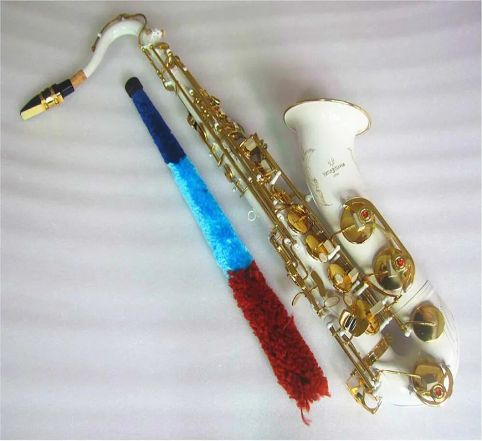 Nya Japan Yanagisawa BB Tenor Saxofon Professionell mässing Vitt guldnyckel Tenor Sax med fall munstycke och gåva7413955