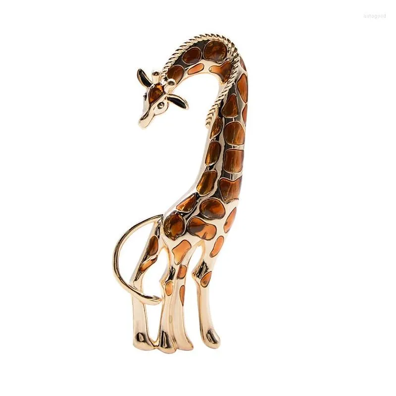 Brosches cindy xiang emalj stor giraff för kvinnor livlig djur design stift lyx hög kvalitet tillbehör höststil