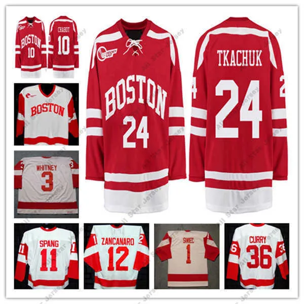 College Hockey Wears Custom Ncaa Boston University BU Hockey Tröjor 3 Ryan Whitney 9 Jack Eichel 7 Charlie McAvoy 3 Coyle 19 Clayton Keller 24 Keith Tkachuk