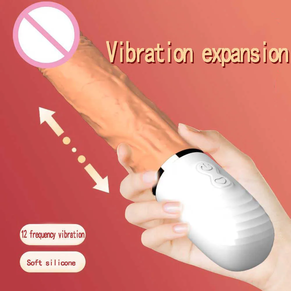 Schoonheidsartikelen Volledig automatisch intrekbare en ingevoegde vagina Av -vibrator staaf vrouwelijk kanon dildo volwassen sexy benodigdheden masturbator speelgoed
