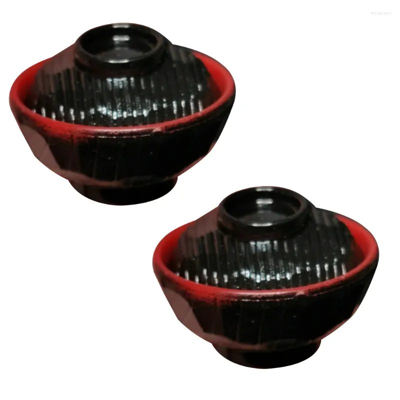 Bowls 2 Set Mini Japanese Rice Bowl med lock Dekorationstillbehör