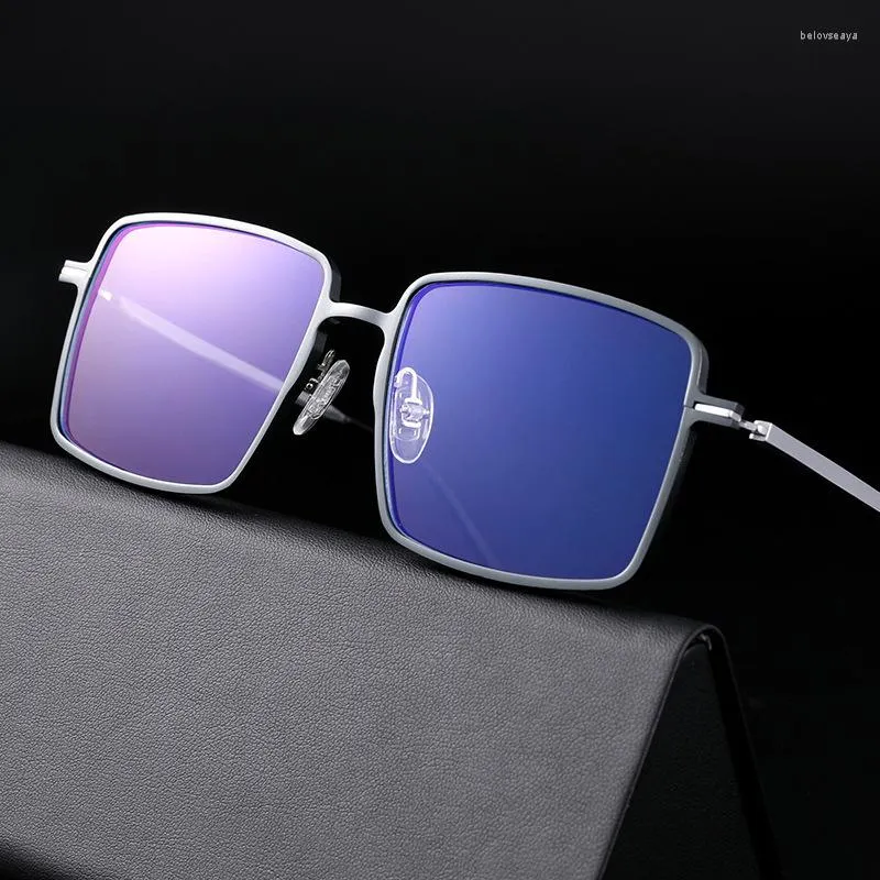 Lunettes de soleil cadres aluminium surdimensionné lunettes cadre hommes femmes 2023 Vintage carré oeil rétro optique lunettes clair lunettes Oculos