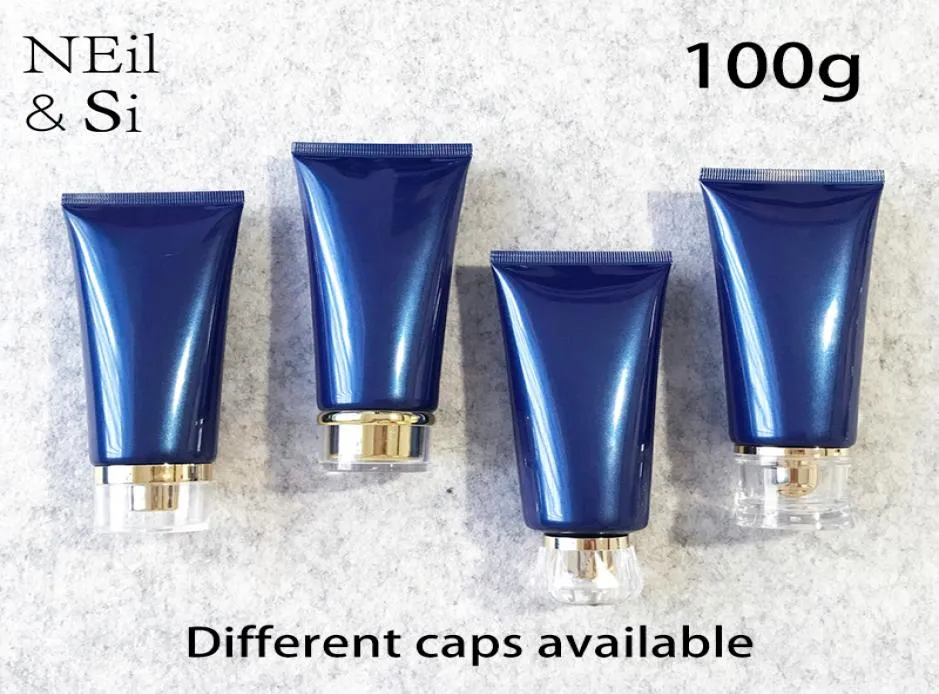 100ml Blue Empty Plastic Cosmetic Container 100g Face Lotion Squeeze Tube Hand Cream Concealer Travel Bottle 5939548