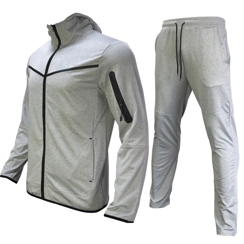 2023 Tech Fleece Tracksuit Grey Brand Print Casual Sportswear Set