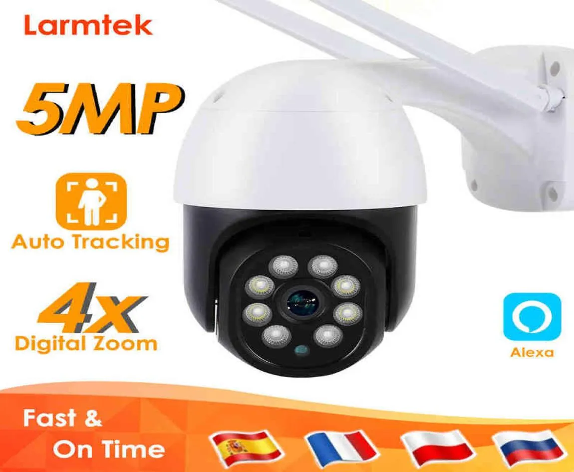 5MP HD IPカメラミニビデオ監視カメラWiFiワイヤレスPTZ CCTVホームセキュリティカメラアウトドアオートトラッキング4XズームAlexa A5378837