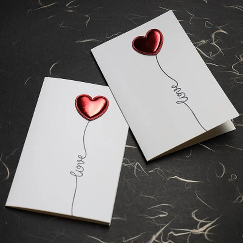 Cartes de voeux 1 PC Valentin Day Gift Love Anniversaire de l'invitation de mariage de la carte postale pour sa carte