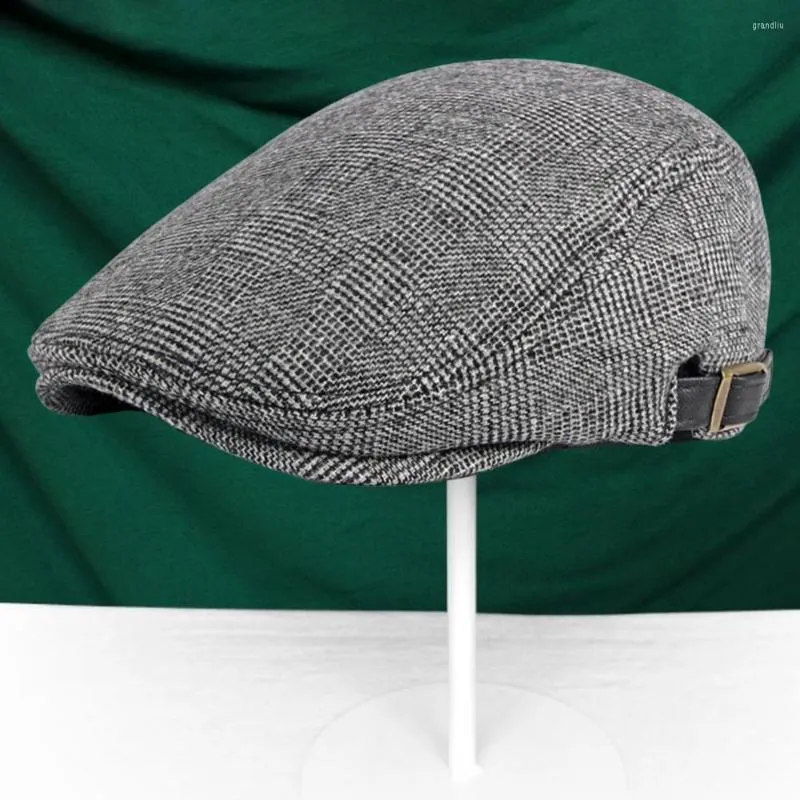 Berets Beret Cap Gorgeous Woolen Tweed Flat Plain Color Men