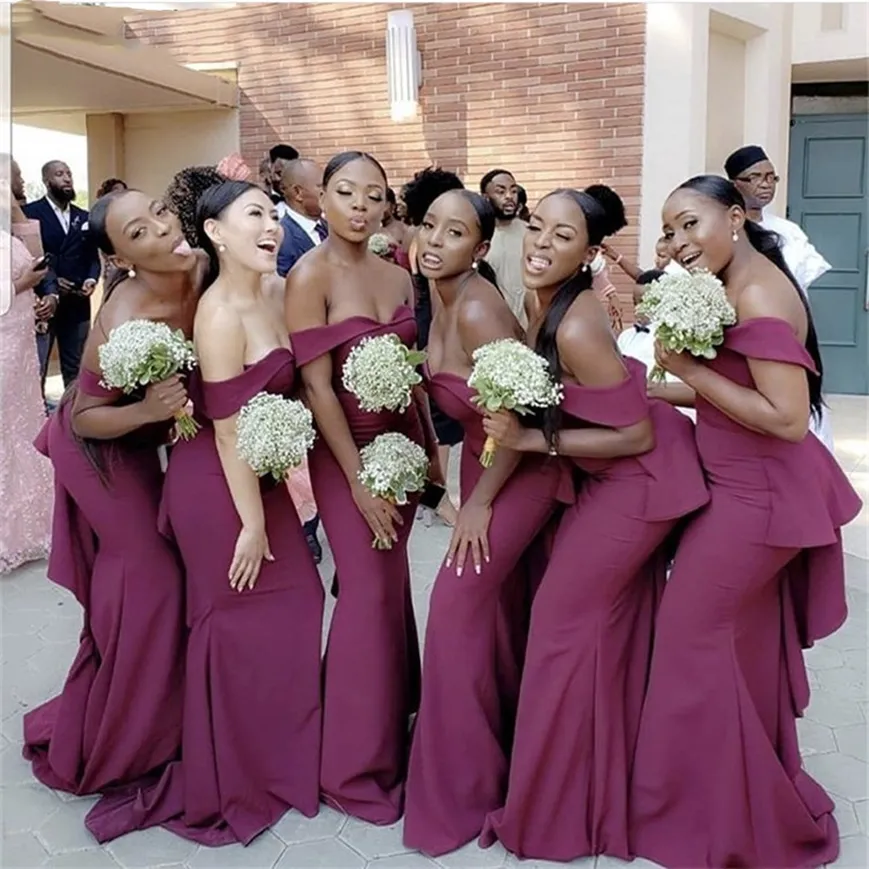 Burgundy and navy bridesmaid dresses sales