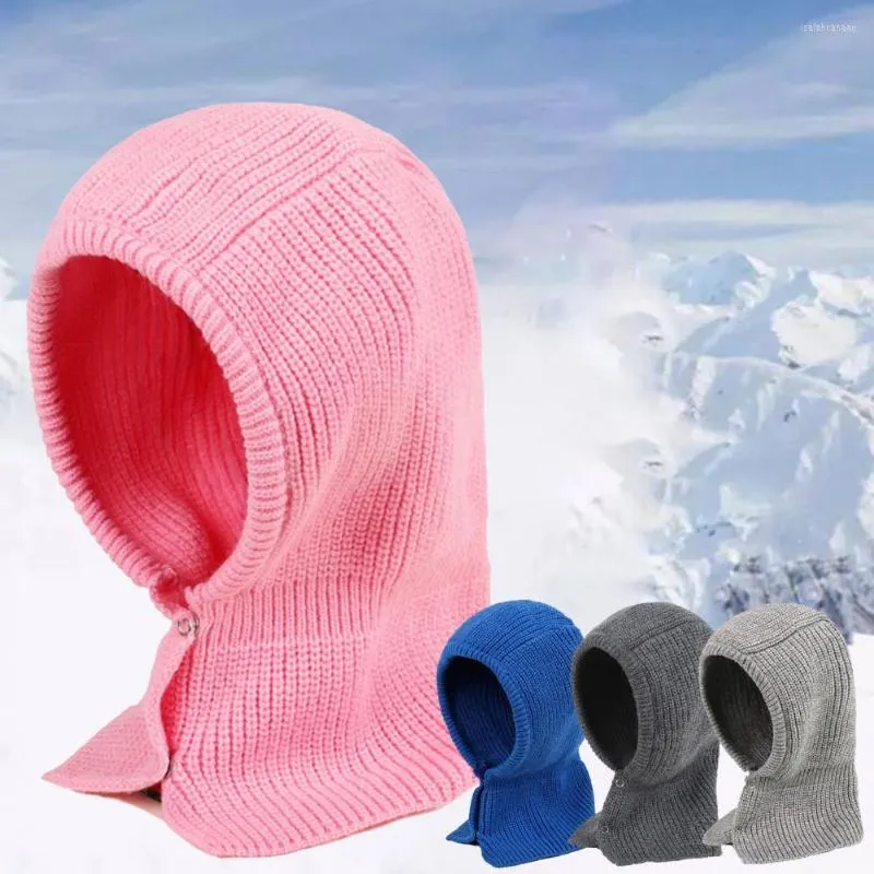 Berets Winter Women Knitted Cotton Cap Scarf High Quality Warm Scarves Outdoor Unisex Muffler Solid Ring Hats Snood Hat Collar