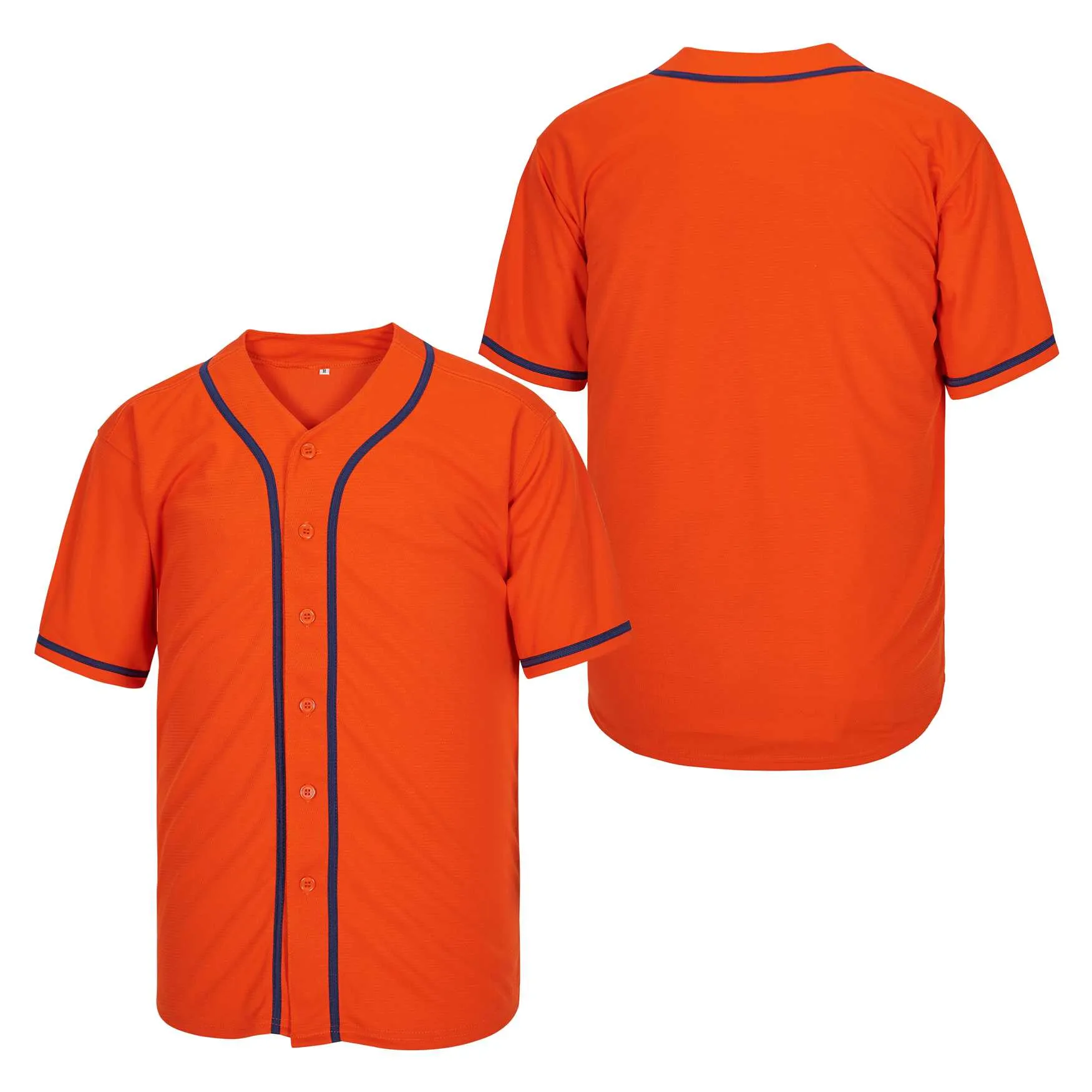 Aangepaste oranje authentieke honkbal jersey stikselnaam nummer