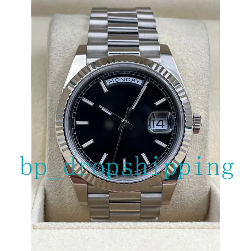 Luxe Heren Horloge Zwarte Wijzerplaat 41mm Datejust Lichtgevende Automatische Mehcanical 18K Wit Goud Saffierglas Horloges Ref.228239 Mannen Zakelijke Horloges