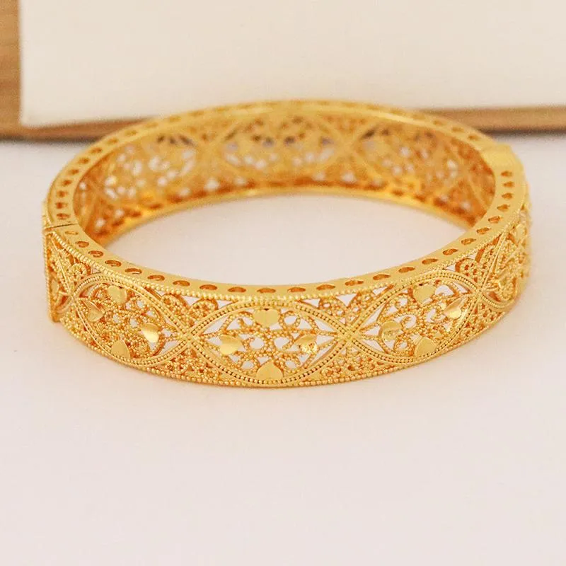 Bangle Dubai Gold African Bransoletka hurtowa projektant aluminiowa biżuteria ślub luksusowa hawajska biżuteria