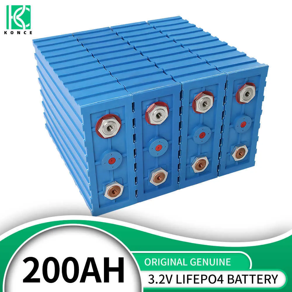 3.2V 200AH Lifepo4 Battery Lithium Iron Phosphate Solar Battery Pack DIY Cells for 12V 24V 48V EV Home Ships Wheelchair Forklift