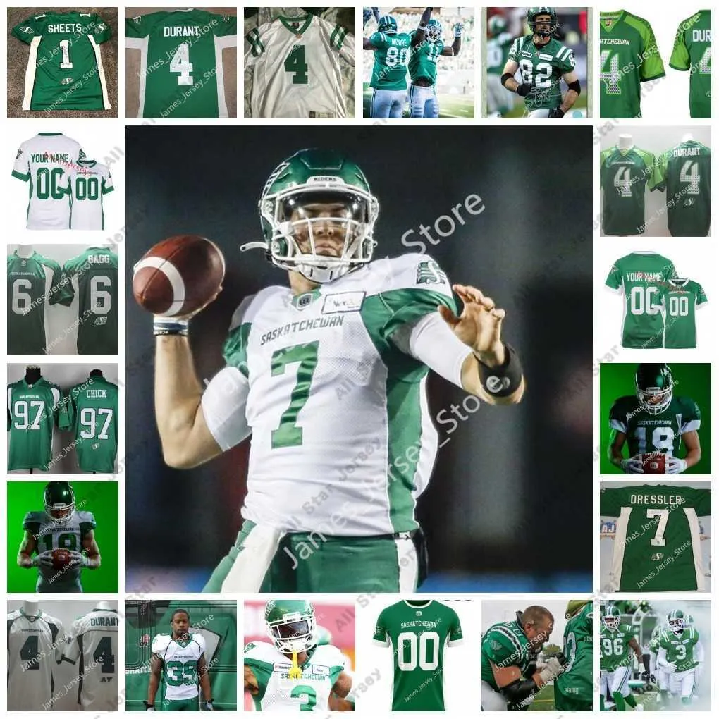 Футбольная одежда для американских колледжей 2022 Custom CFL Saskatchewan Roughriders Jersey 67 Дэн Кларк Логан Ферланд 62 Эндрю Лодердейл 59 Джозайя Сент-Джон 64 Эван Джонсон 97 К