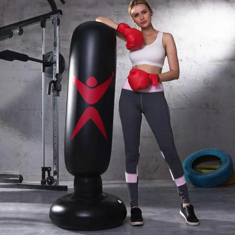 Fitness boxeo inflable saco de arena vaso adulto columna de boxeo