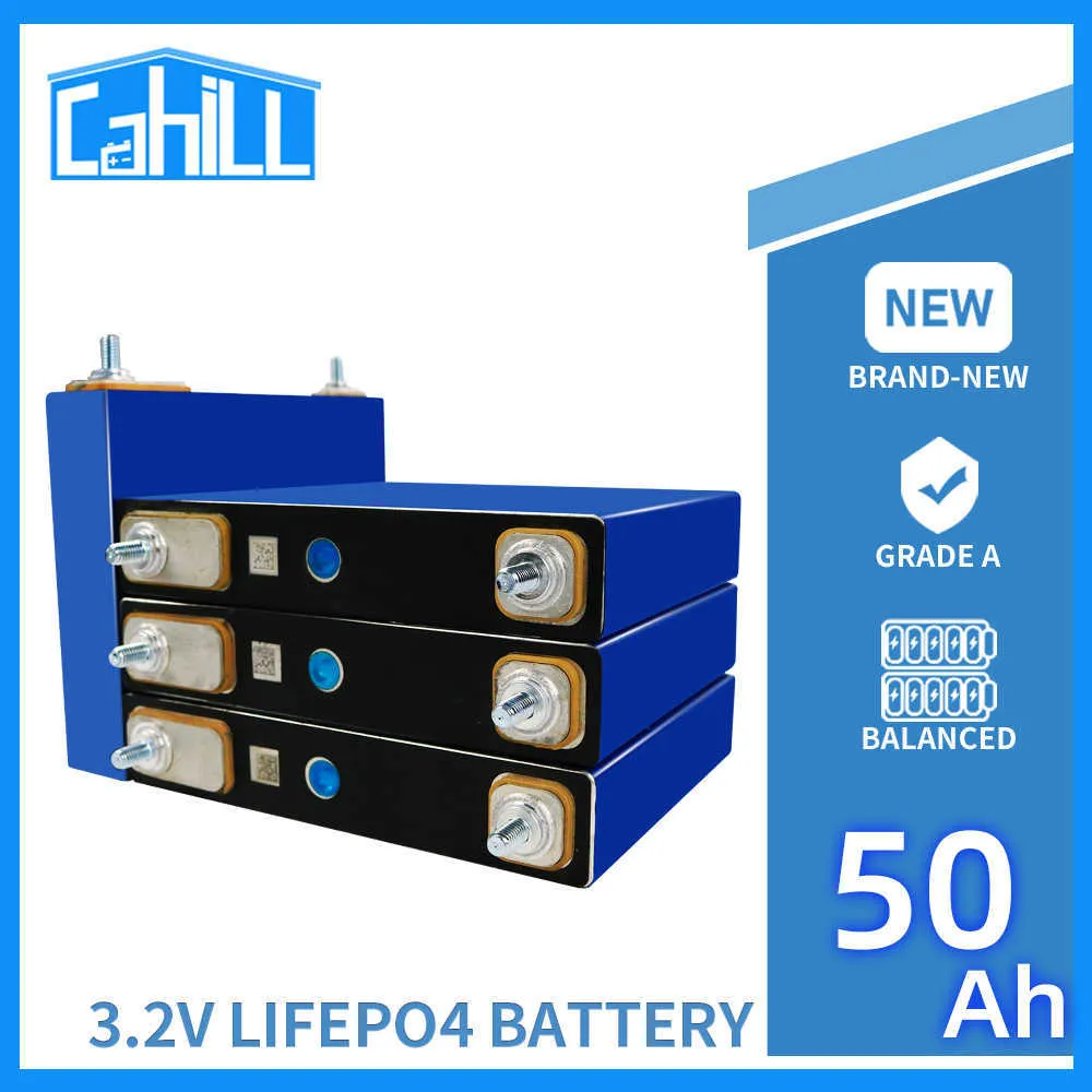 1/4/8/16/32pcs LIFEPO4 50AH NOVA bateria recargável 3,2V Fosfato de ferro fosfato PRISMÁTICO PRISMÁTICO CELULAS SOLAR