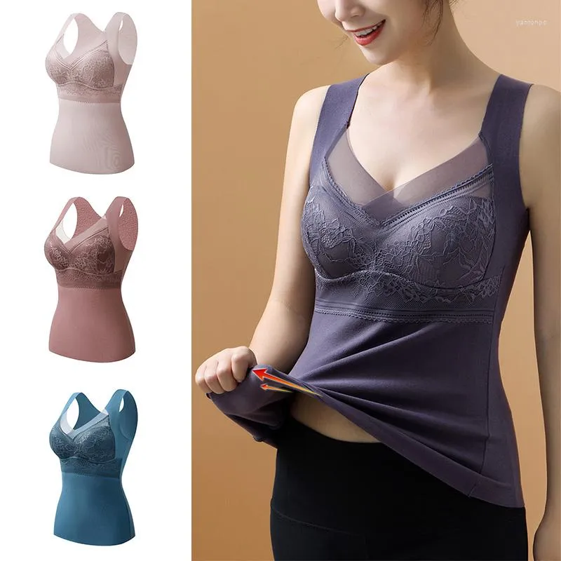 Women's Tanks Thermal Shirt Women Sleeveless Elastic Velvet Vest Top Sling Warm Underwear Soft Thermo Sexy 3XL