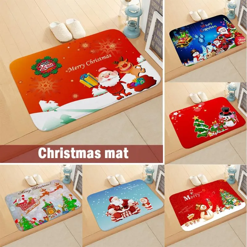 Tappeti Tappetino per porta di Natale Cartone animato Zerbino di benvenuto per cucina Bagno Decorazioni per la casa Ornamenti