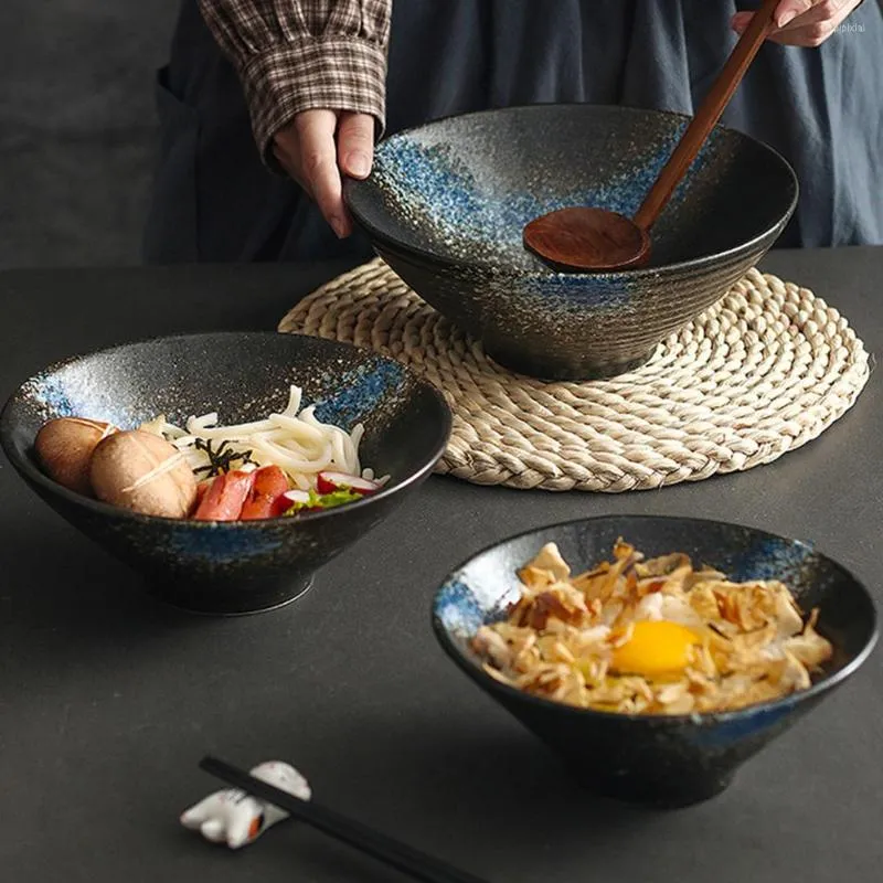 Kommen Japanse stijl keramische ramen bowl retro soep instant noedel anti-scaltende gierstpap keuken tafelgerei