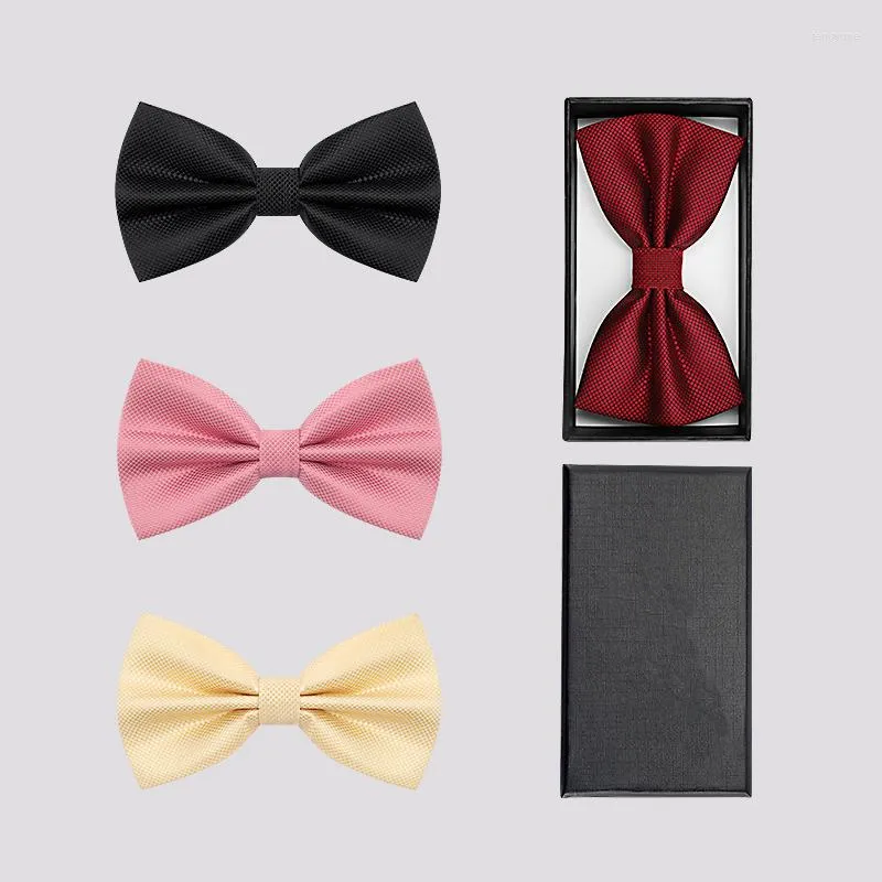 Bow -slipsar av hög kvalitet mode män för bröllopsfest europeisk mönster bowtie klubb bankett fjärils slips med presentförpackning