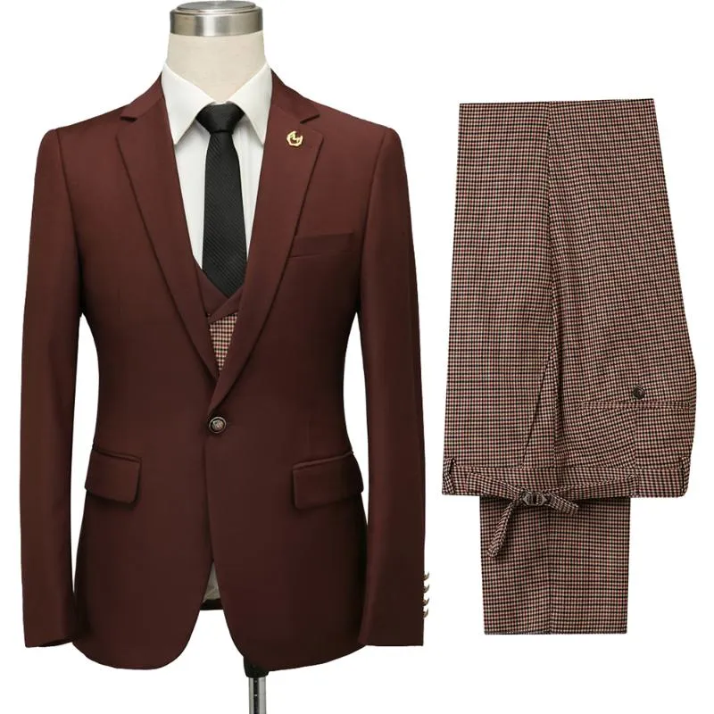 Costumes pour hommes hommes ensemble de mode 2023 dernière conception un bouton marié mariage Tuxedos Costume Homme 3 pièces Blazers