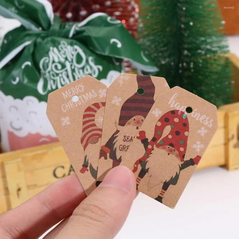 Opakowanie prezentów 100pcs karty imprezowe Zakopanie materiałów Przykłady świątecznej Kraft Paper Hang Tagi etykiety świąteczne Tag