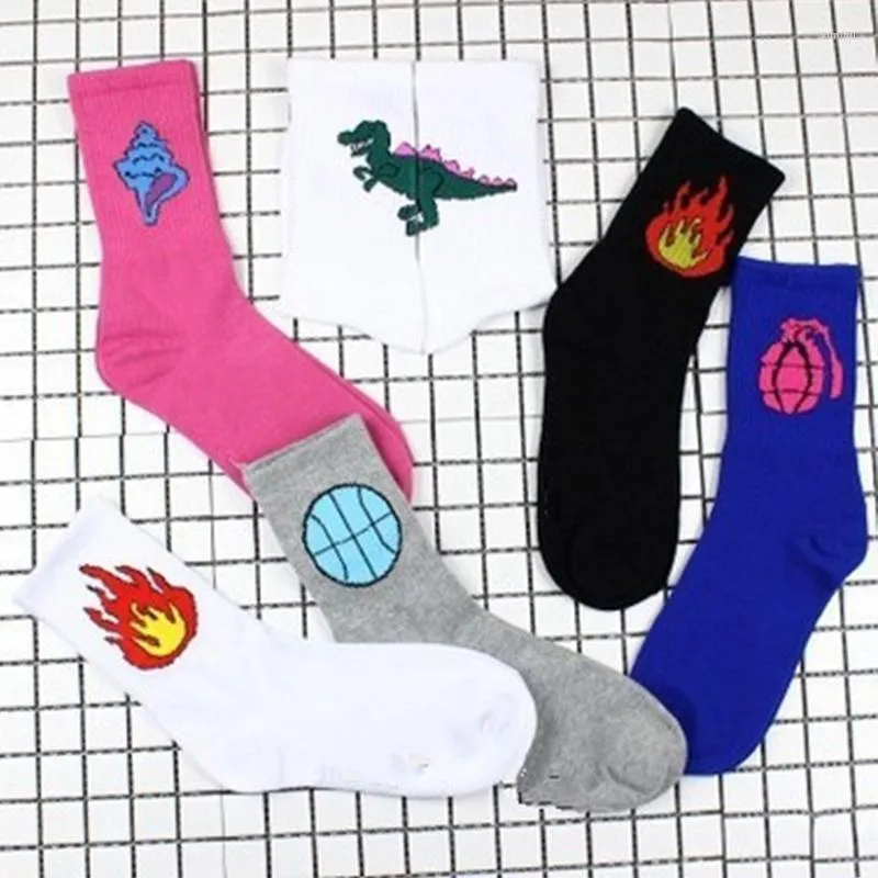 Women Socks Est Ladies Short Korea Japanese Cotton Flame Harajuku Girl Cartoon Cactus Gun Funny Female Wholesale 2023