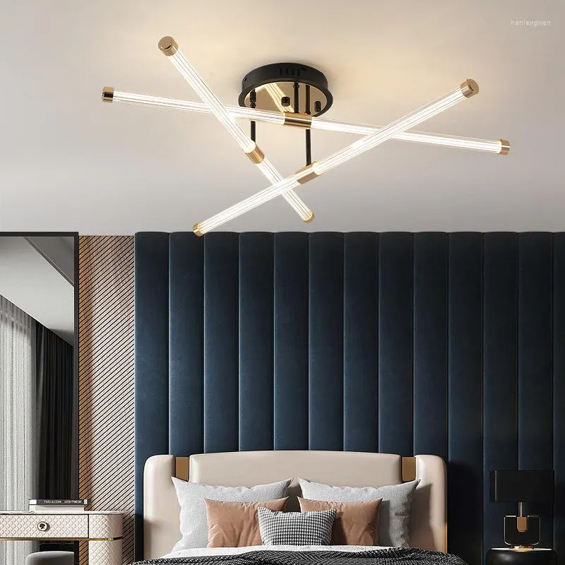 Ceiling Lights Modern LED Luxury Living Room Bedroom Black Gold Restaurant Kitchen Lamps Acrylic Indoor Lighting