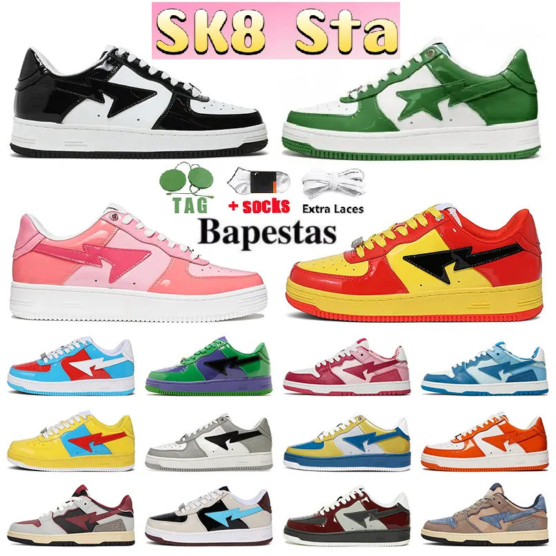 Casual Shoes Bapestas SK8 Men Womens A Sta Low ABC Camo Stars White Green Red Black Gul Pink Mens Sports Sneakers Platform Shoe Lkhj