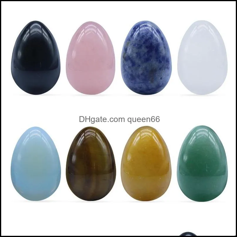 Pedras de 30 mm de cristal em forma de ovo redondo minerais naturais reiki cura rosa quartzo amethest esfera presente presente citrina decoração de casa gota del otzph