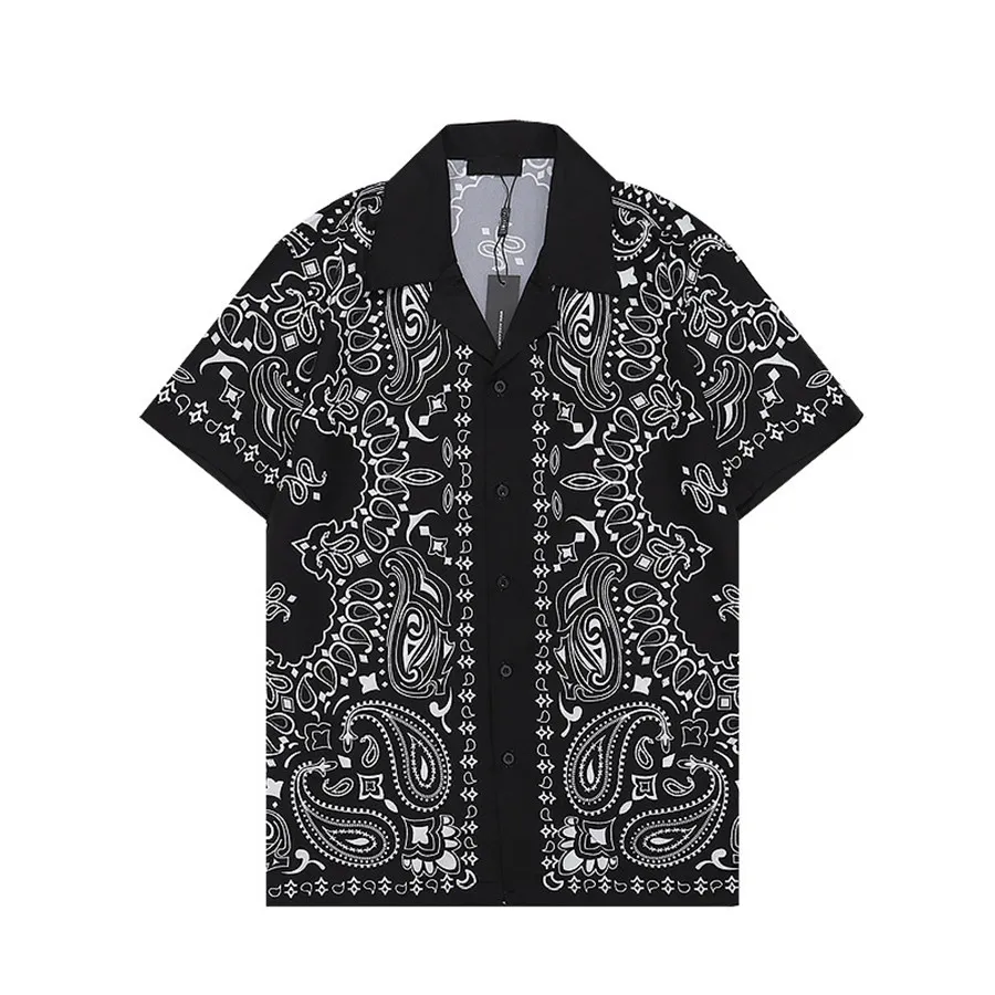Männer Hawaii Blumen Brief Drucken Strand Hemden Bowling Casual Hemden Herren Sommer Kleid Hemd M-3XL