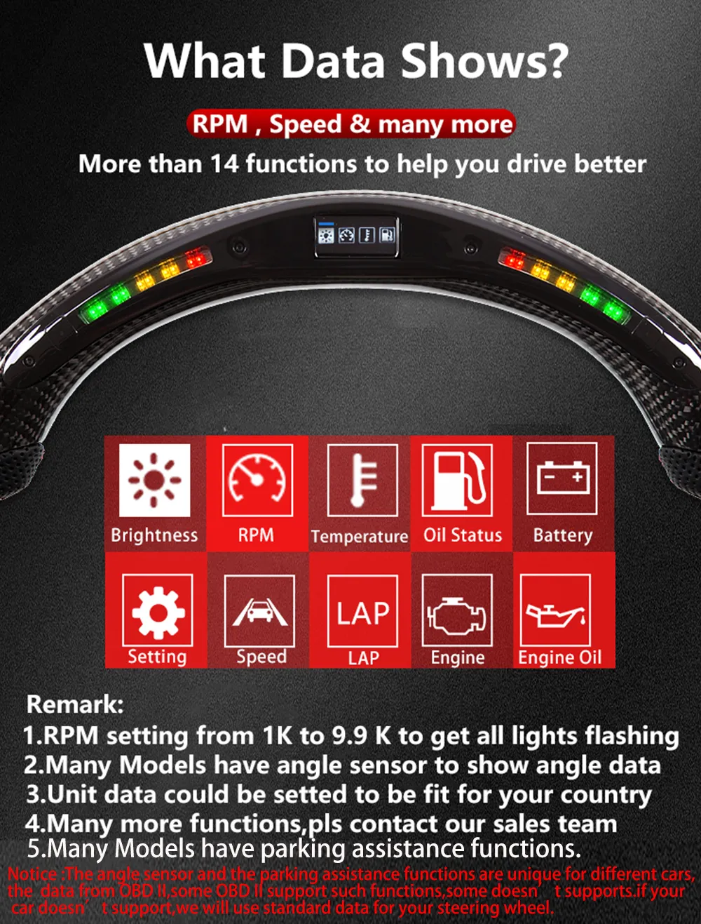 Carbon Fiber LED Carbontastic Steering Wheel For AMG A45 A63 C45 C63 E63 W205 W204 Real
