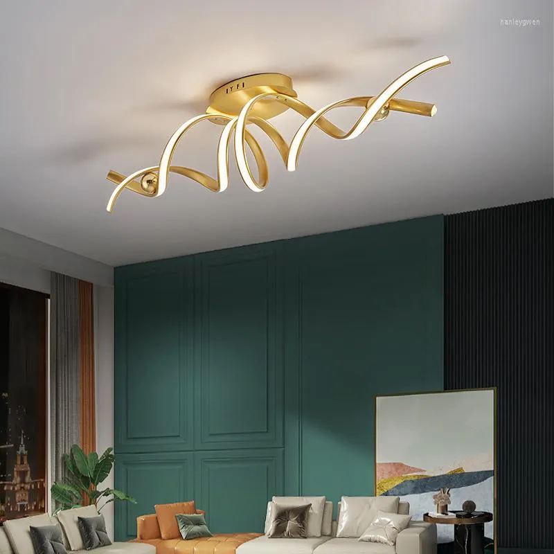 Ceiling Lights Gold/Black Modern Led For Living Room Bedroom Studyroom Light Indoor Lighting Lamp AC110-220V