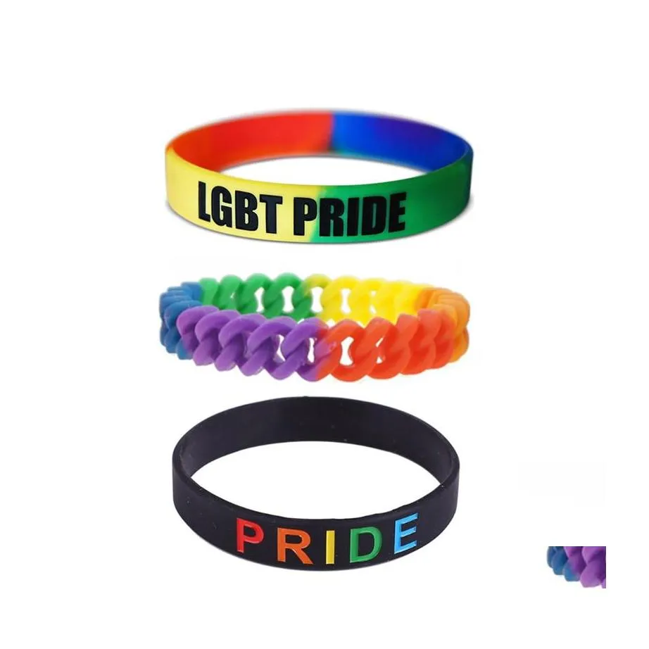Party Favor 13 Design LGBT Sile Rainbow Bracelet Colorf Polsband Pride Polsbands DHS Delivery Drop Home Garden Feestelijke voorraden Eve DH3QW