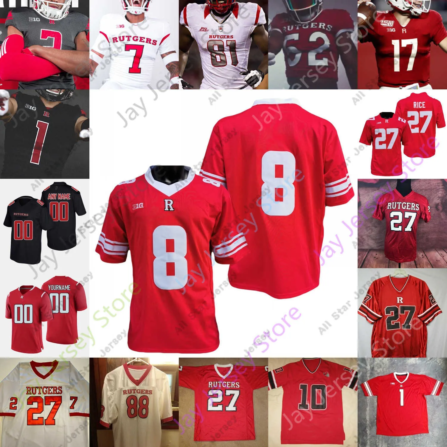 Koszulki piłkarskie Rutgers Scarlet Knights Football Jersey NCAA College Johnny Langan Artur Sitkowski McLane Carter Raheem Blacksear Battle Davis Sanu Young