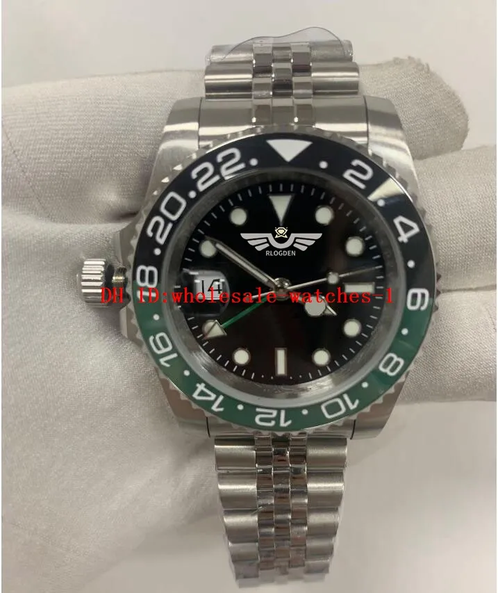 13 Style Classic Men's Watch GMT 126720 40mm zwarte wijzerplaat keramische bezel automatische mechanische beweging Montre de Luxe vol roestvrij staal