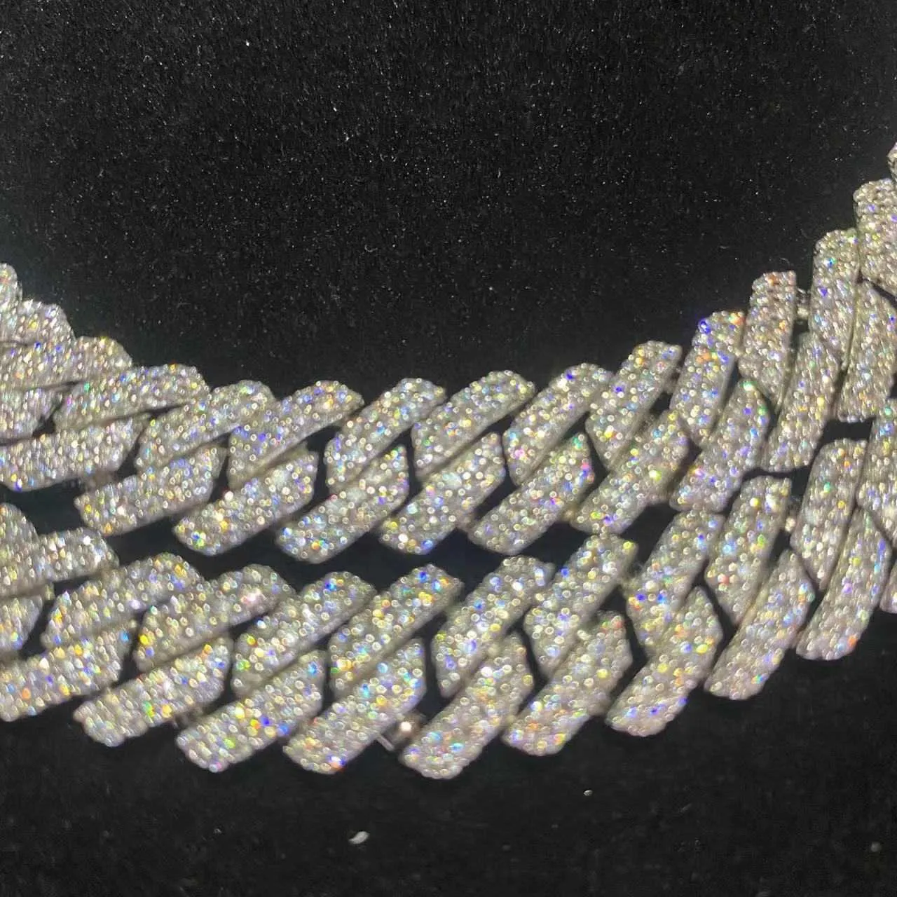 Mens Hip Hop Bling: 14mm VVS Diamond Sterling Silver 925 Mens Hip Hop Bling: 14mm VVS Diamond Sterling Silver 925