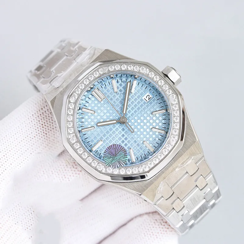 Diamond Watch zegarki 37 mm Automatyczne zegarki mechaniczne Diamenty ze stali nierdzewnej Bezel Men Zwiedź Montre de Luxe wielokrotny kolor