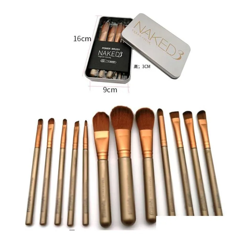 Makeup Brushes 12 Set Iron Box Combination Loose Powder Blush Eye Shadow Brush Beauty Tools Drop Delivery Health Accessories Dhhsw