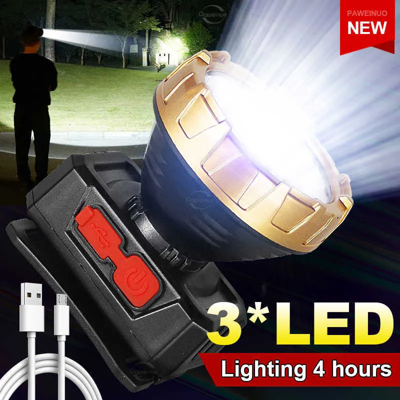 Flashlights Torches Mini LED Headlamp 4 Modes Head Flashlight On The Forehead Charging Rechargeable Lamp Small Headlights Camping Work Front Lantern 0109